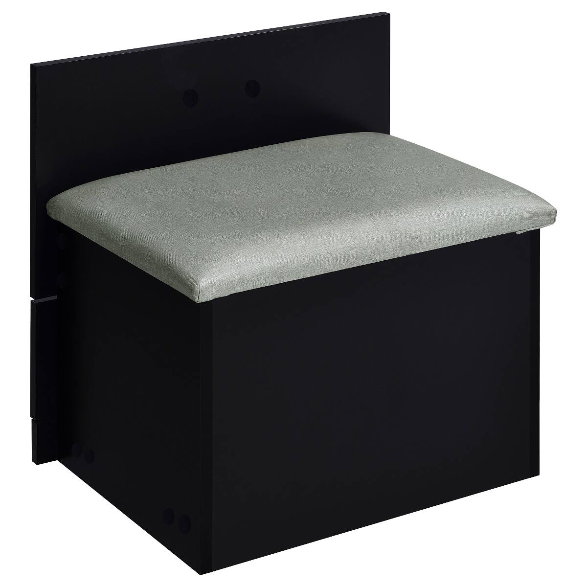 Alt View 7. Loheer - Loheer Black High Gloss Makeup Vanity Set with Mirror and Stool - Black.