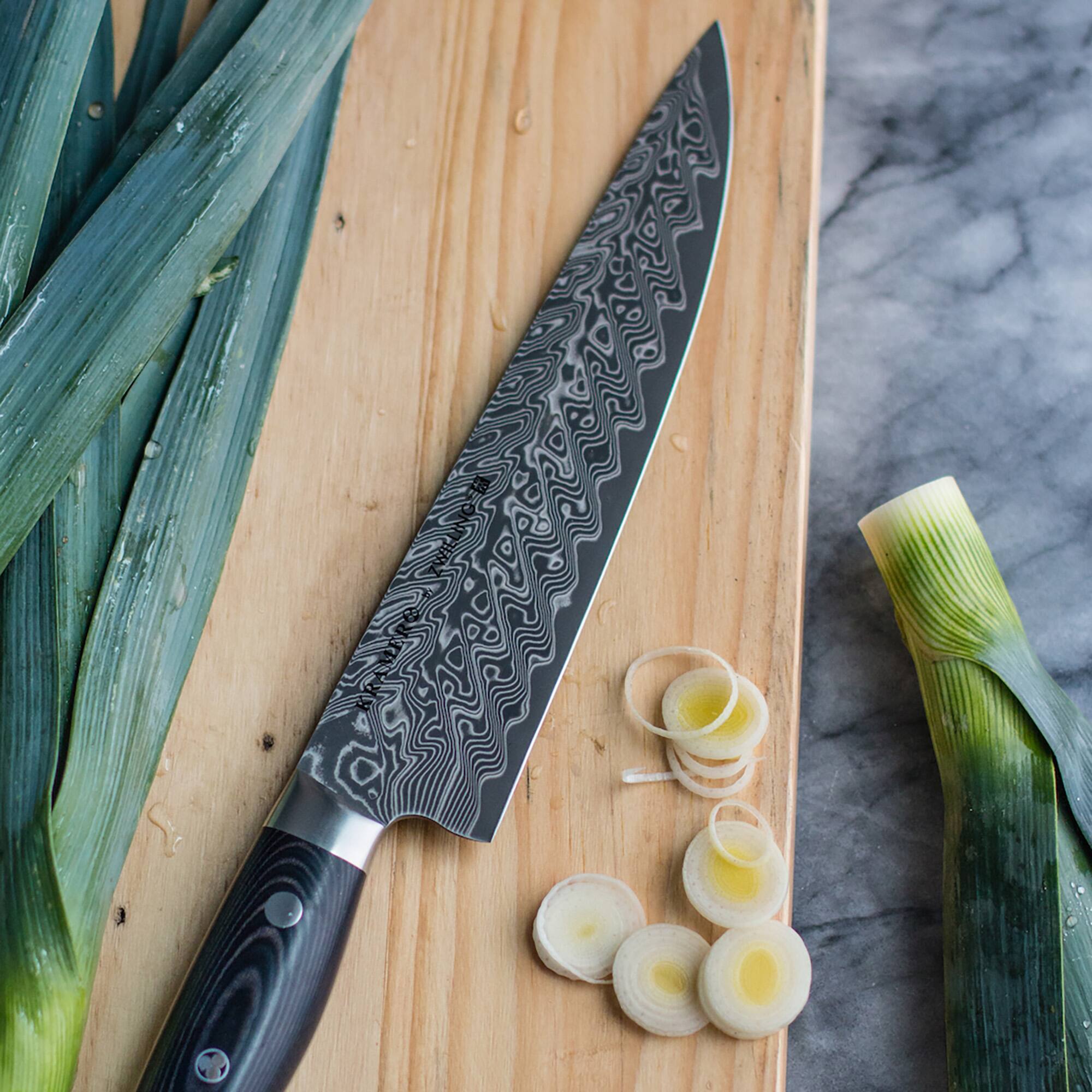 Alt View 3. ZWILLING - KRAMER by ZWILLING EUROLINE Damascus Collection 8-inch Narrow Chef's Knife - Stainless Steel.