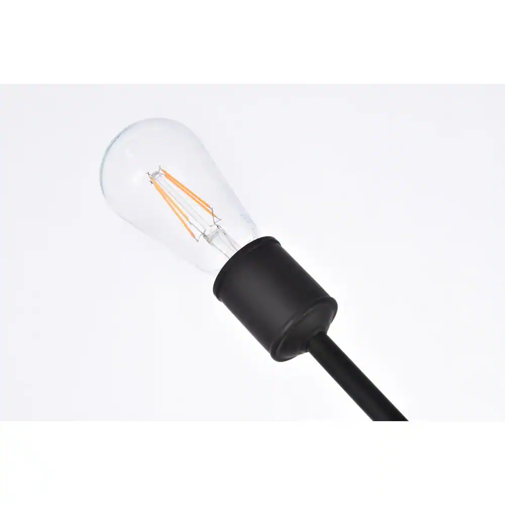 Alt View 1. Living District - Axel 10 lights black pendant with hanging rod - Black.