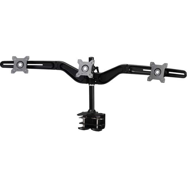 Amer Networks - Amer Mounts Clamp Based Triple Monitor Mount for three 15"-24" LCD/LED Flat Panel Screens - Supports up to 17.6lb - Black