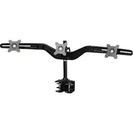 Amer Networks - Amer Mounts Clamp Based Triple Monitor Mount for three 15"-24" LCD/LED Flat Panel Screens - Supports up to 17.6lb - Black