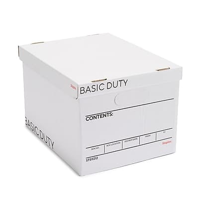 Staples - Corrugated File Box Lift Off Lid, Letter/Legal Size, 20/Pack (3325010/3325007) - White/Black price history on PriceWatchPro