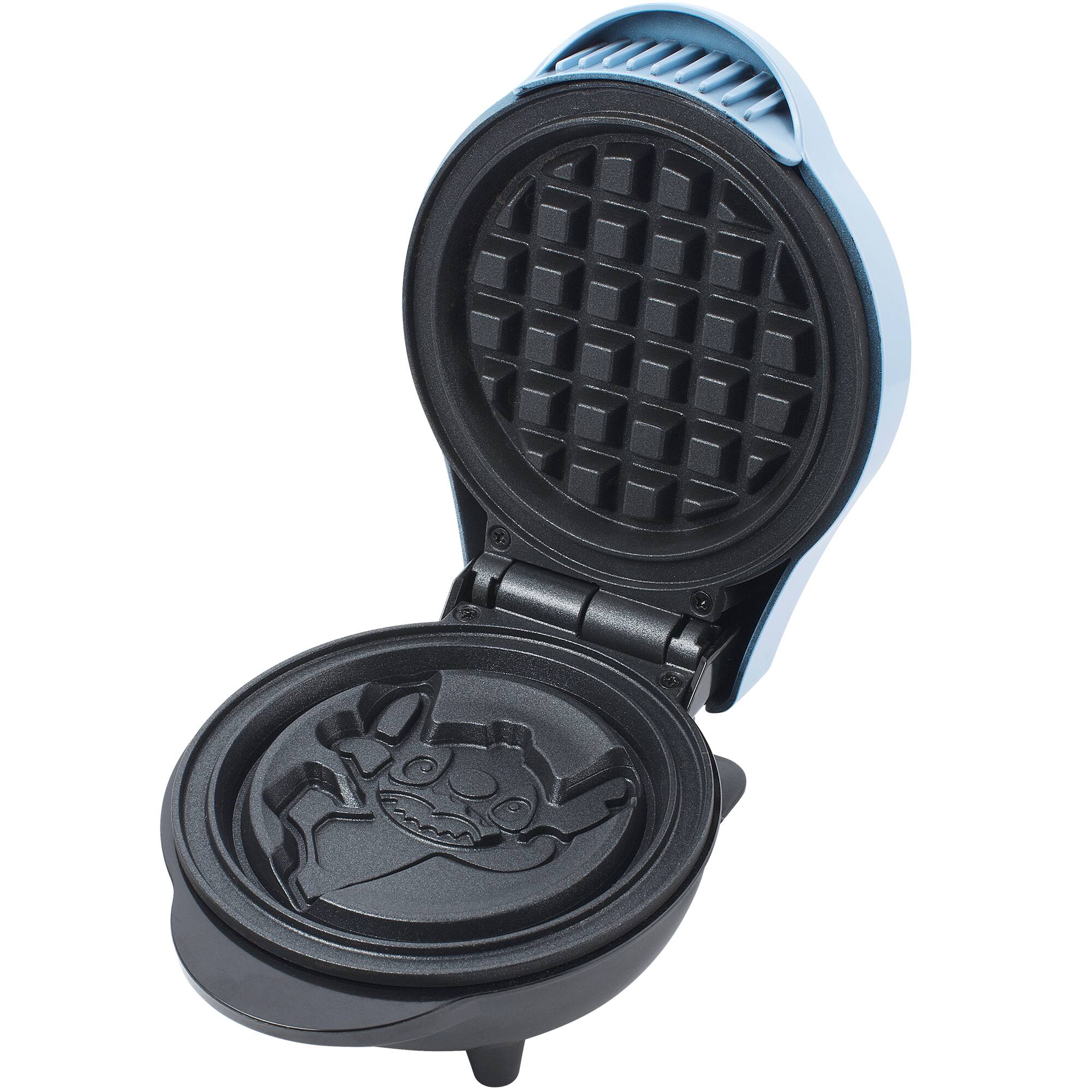 Angle. Disney - Lilo & Stitch 4" Mini Waffle Maker - Aloha - Blue.
