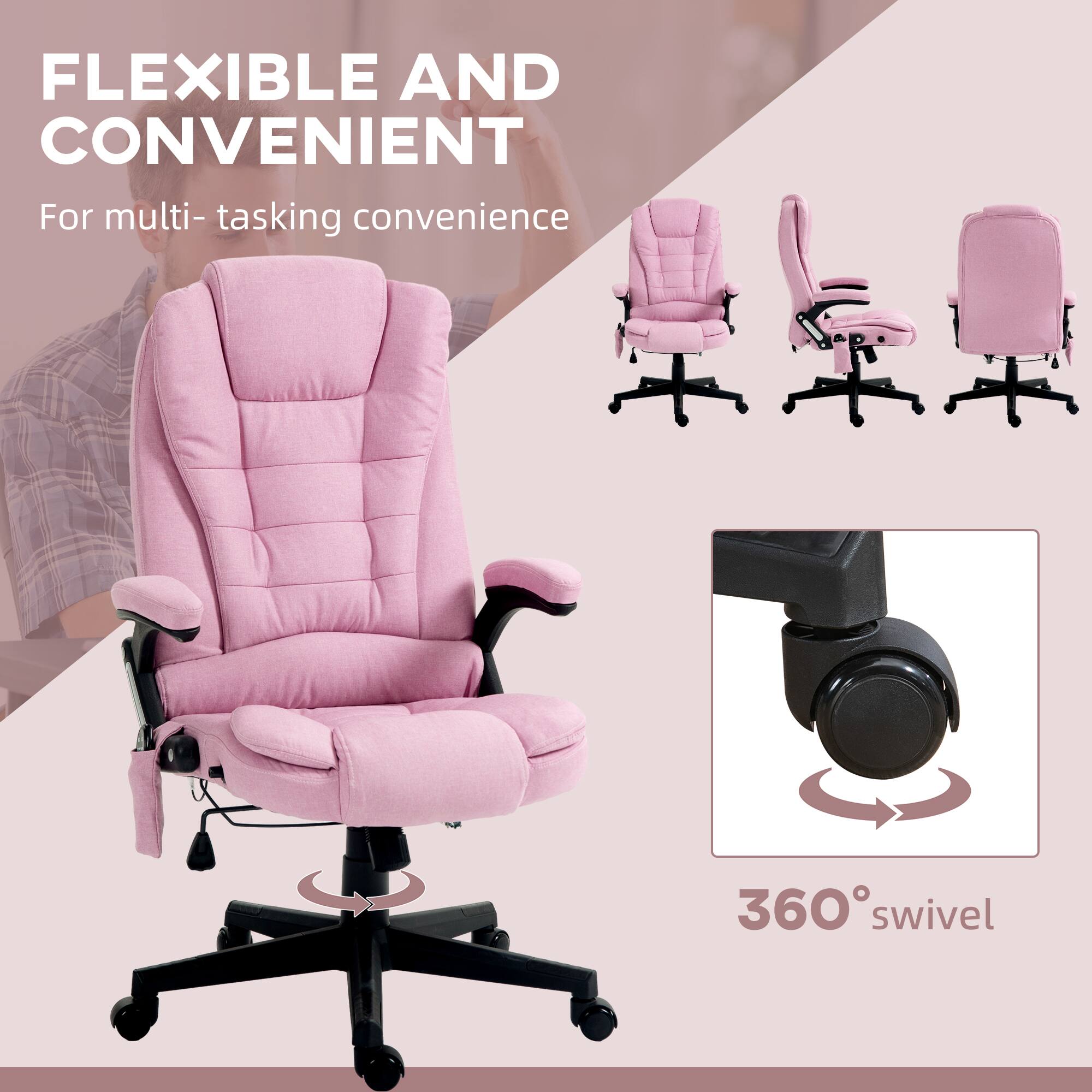 FLEXIBLE AND CONVENIENT
For multi-tasking convenience
360° swivel