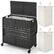 Front. Costway - 110L Laundry Hamper with Wheels Clothes Basket Lid & Handle & 2 Liner Bags Black - Black.