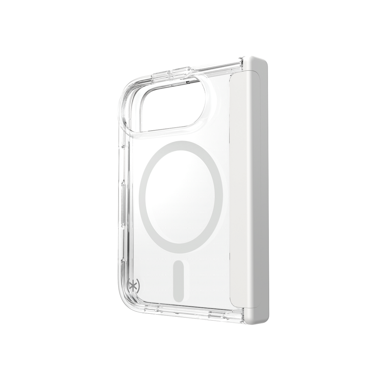 Angle. Speck - Presidio Perfect Clear Case with MagSafe for Apple iPhone Duo - Clear.