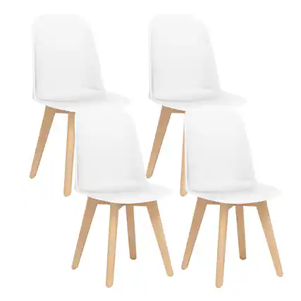Front. Gymax - Gymax Modern Dining Chairs Set of 4 Armless Kitchen Chairs 330 LBS Load Capacity White - White.