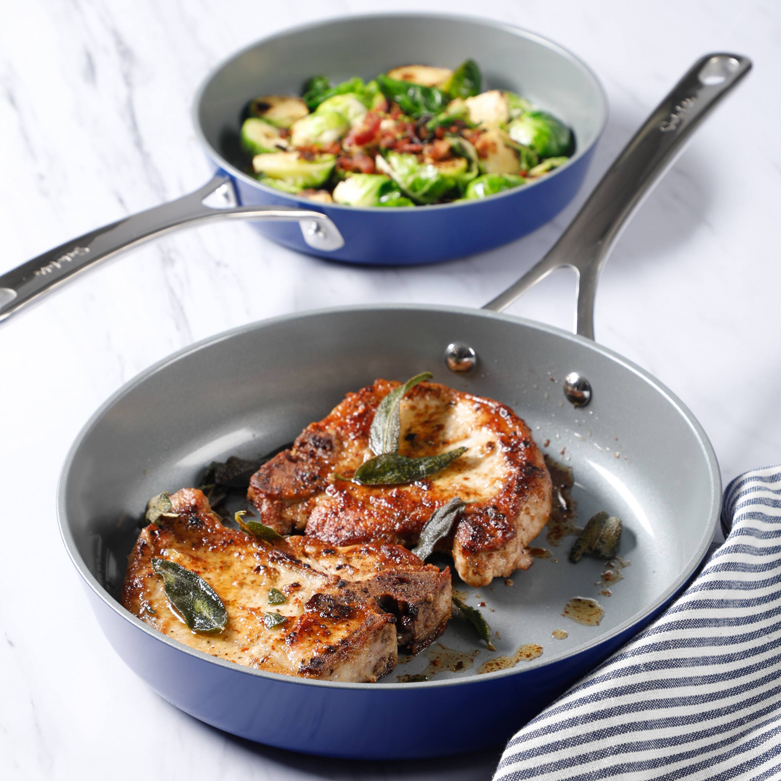 Alt View 1. Sur La Table - Sur La Table Angelie 10 Piece Nonstick Ceramic Enameled Aluminum Cookware Set - Blue.