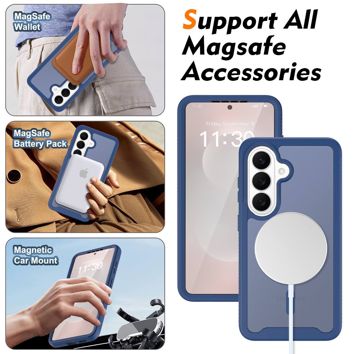 MagSafe Wallet  
Support All MagSafe Accessories  
MagSafe Battery Pack  
Magnetic Car Mount