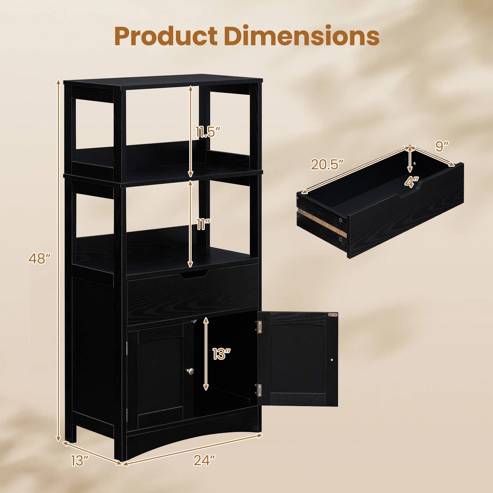 Product Dimensions: 11.5" x 20.5" x 4" x 9" x 11" x 48" x 13" x 13" x 24"