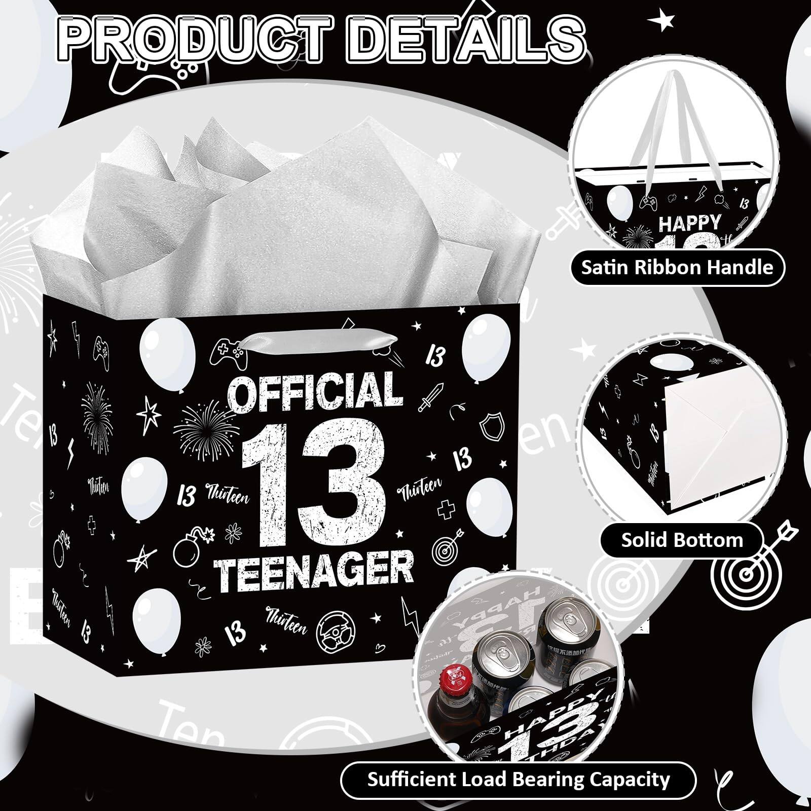 PRODUCT DETAILS

- OFFICIAL 13 TEENAGER
- Satin Ribbon Handle
- Solid Bottom
- Sufficient Load Bearing Capacity