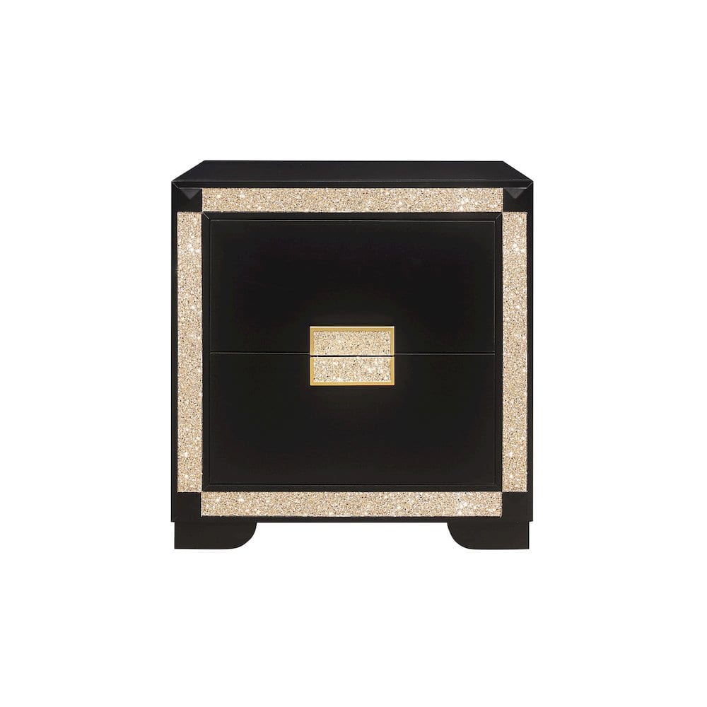 Global Furniture USA - Traditional Glam Blake /Gold Nightstand, ,Gold - Black