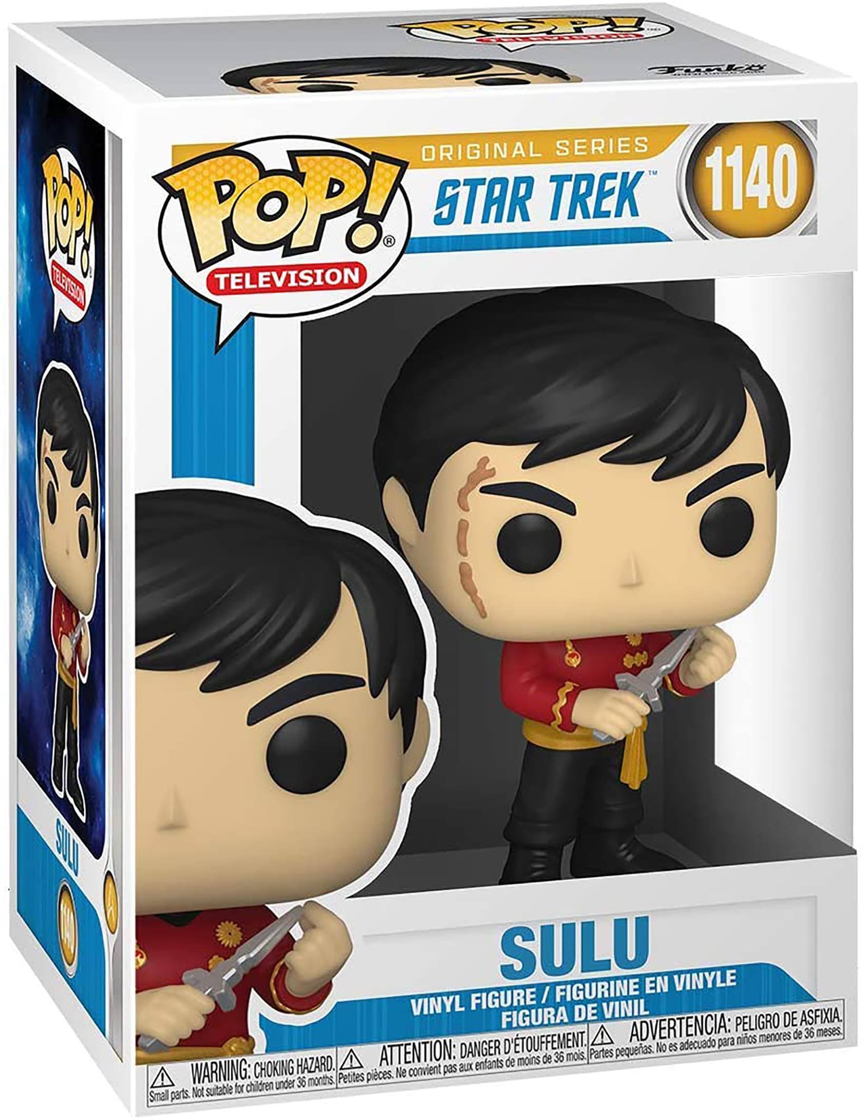**Original Series: Star Trek 1140**

**Pop! Television**

**Sulu**

**Vinyl Figure / Figurine en Vinyle / Figura de Vinil**

**Warning: Choking Hazard. Small parts. Not suitable for children under 36 months.**

**Attention: Danger d'étouffement. Petites pièces. Ne convient pas aux enfants de moins de 36 mois.**

**Advertencia: Peligro de asfixia. Partes pequeñas. No es adecuado para niños menores de 36 meses.**