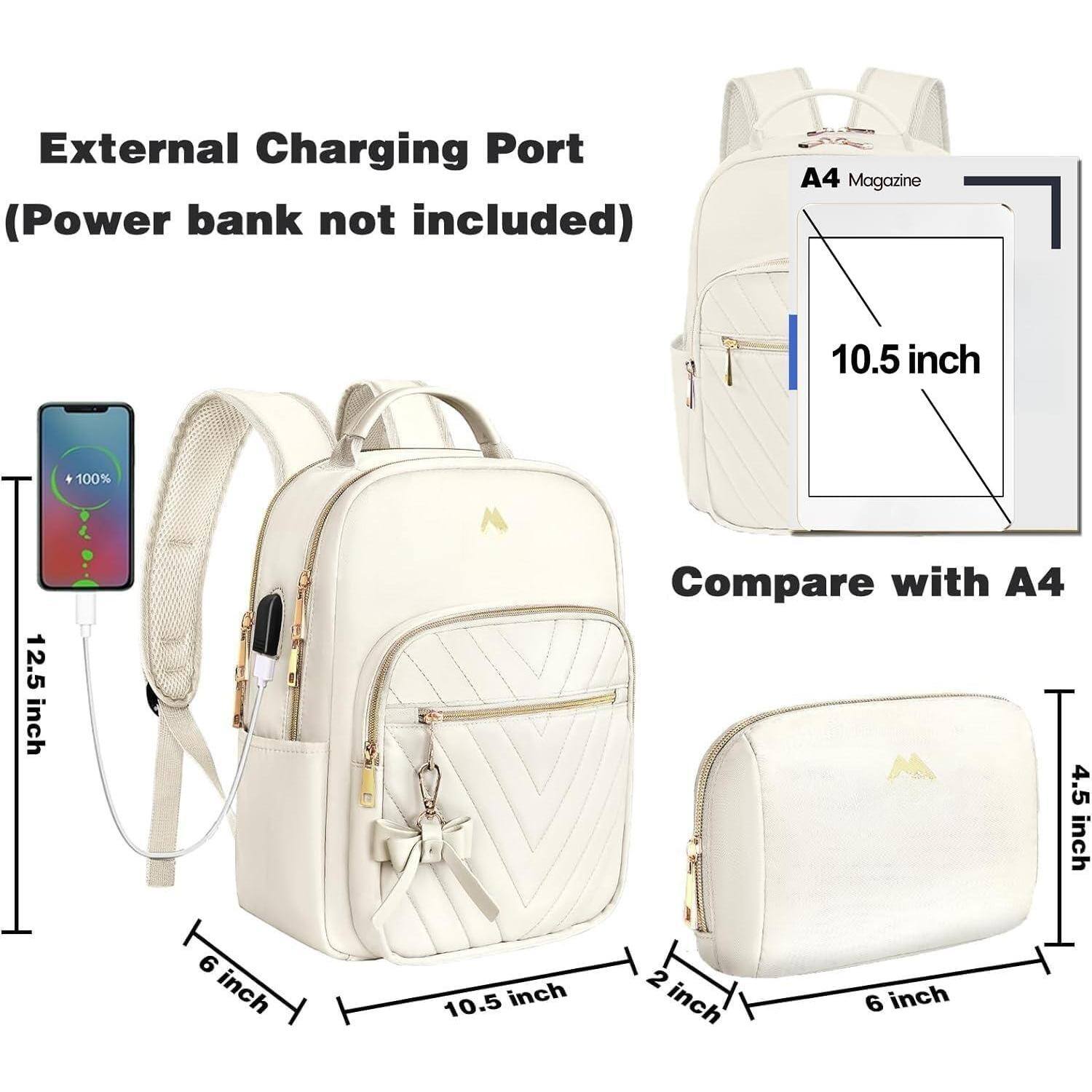 Alt View 2. Stamp n Camp - Cute Backpacks For Women  Mini Stylish Daypack Purse With Usb Charging Port Waterproof Anti theft Travel Casual Daily - Black-Small.