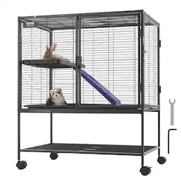 VEVOR - 36" Rolling Metal Ferret Cage, Large 2-Tier Critter Nation Cage, Small Animal Cage with Ramps & Tray, Easy to Set up