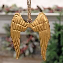 Angle. BreeBe - Vintage Gold Hanging Angel Wings - Gold.