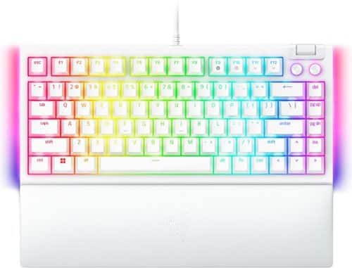Razer - BlackWidow V4 75% Wired Mechanical Orange Switch Gaming Keyboard with Hot-Swappable Design - White