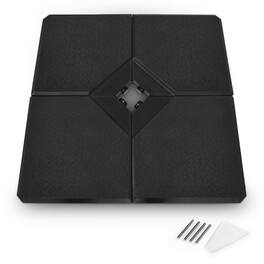 Pefilos - Umbrella Base, 4 Pieces Square Fillable Patio Umbrella Base Set with Handle and Funnel for Outdoor Patio Market Table - Black