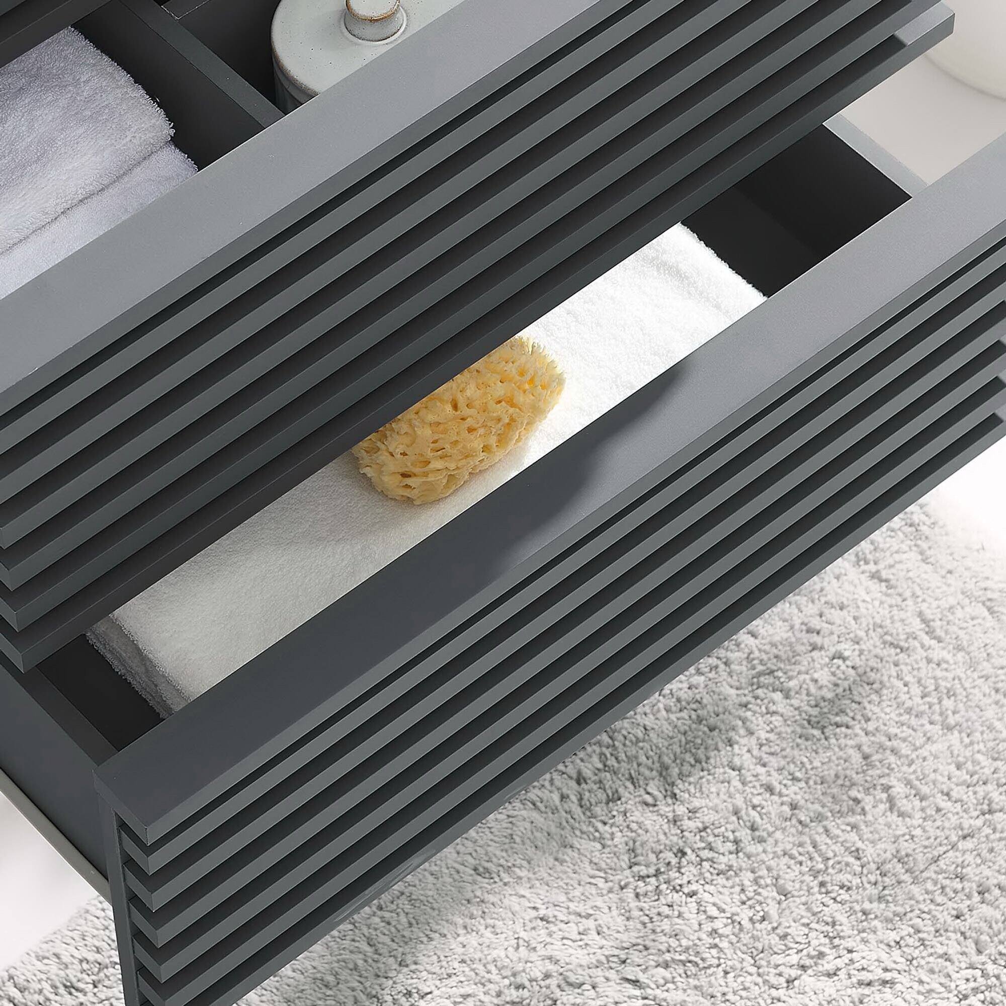Back. Modway - Render Wall-Mount Bathroom Cabinet Basin Not Included by Modway - Gray.