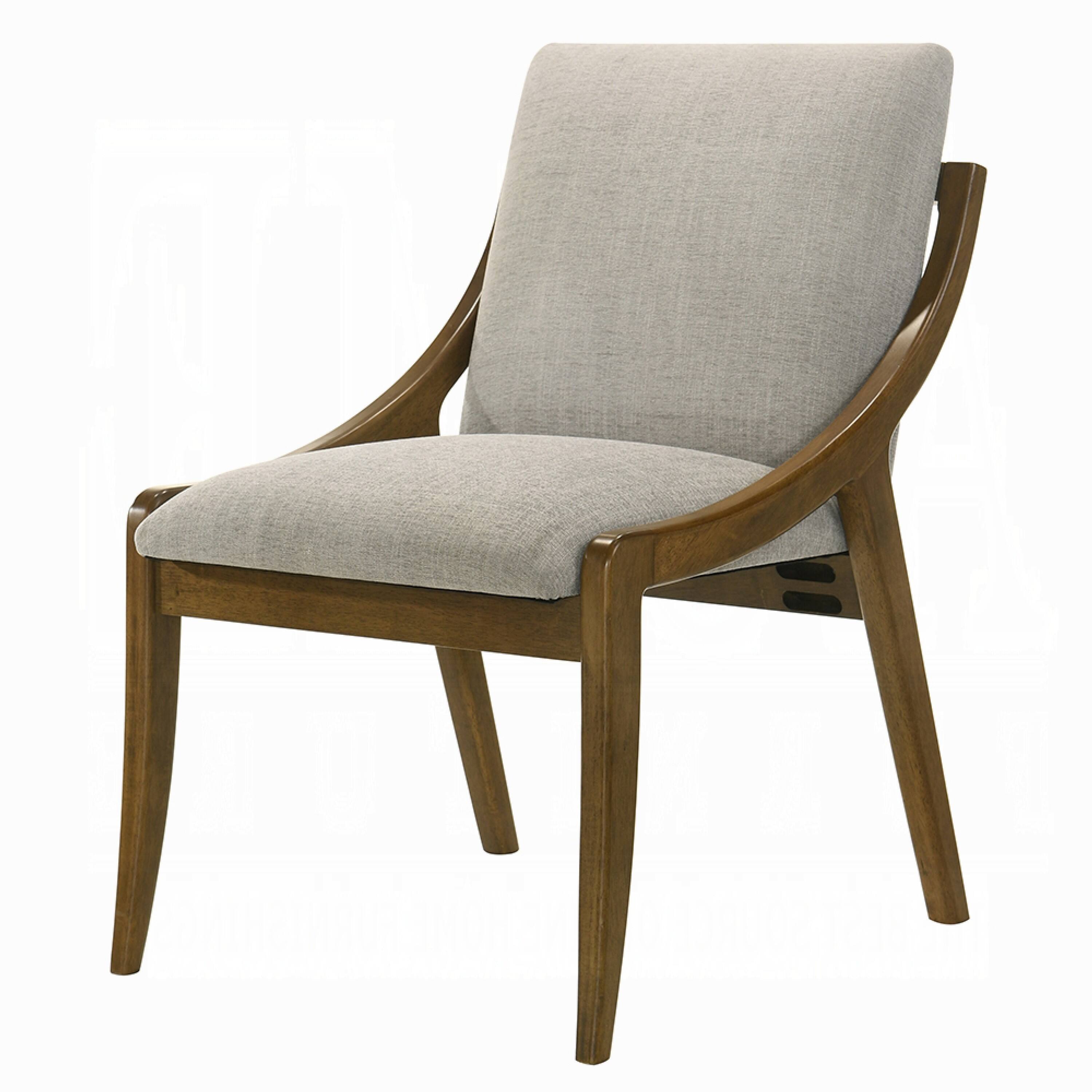 Alt View 4. Manhattan Lane - Kea Dining Side Chair Set of 2, Gray Chenille, Vintage Oak Brown Frame - Gray, Oak Brown.