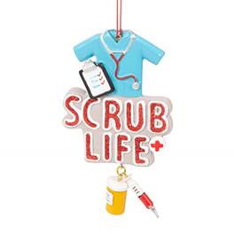 Ganz - Scrub Life Medical Nurse Resin Christmas Tree Ornament 4.5 inch - Brown