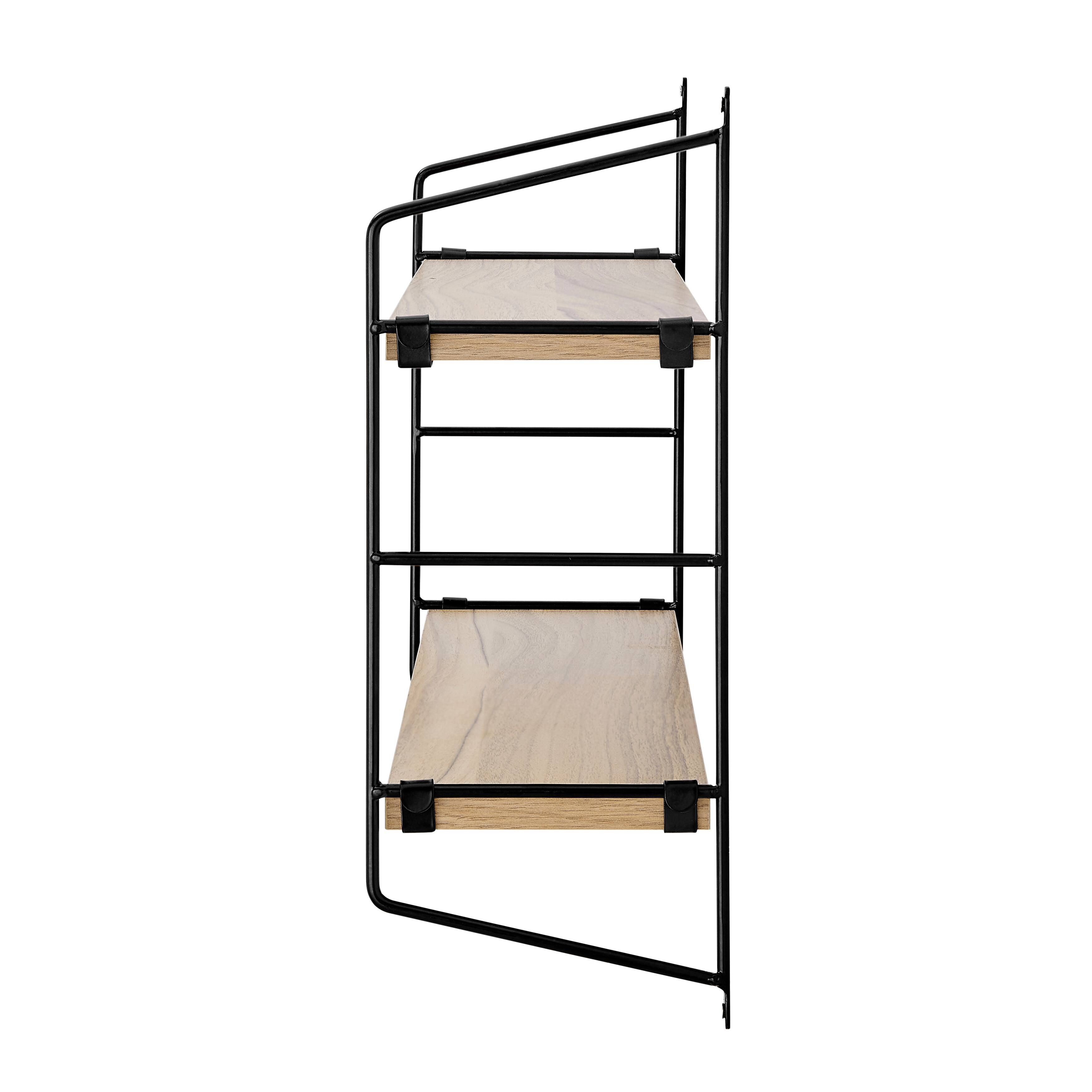 Alt View 6. Danya B - Severini Floating Bracket Farmhouse Two-Tier Wall Shelf - Black/Chestnut - Chestnut.