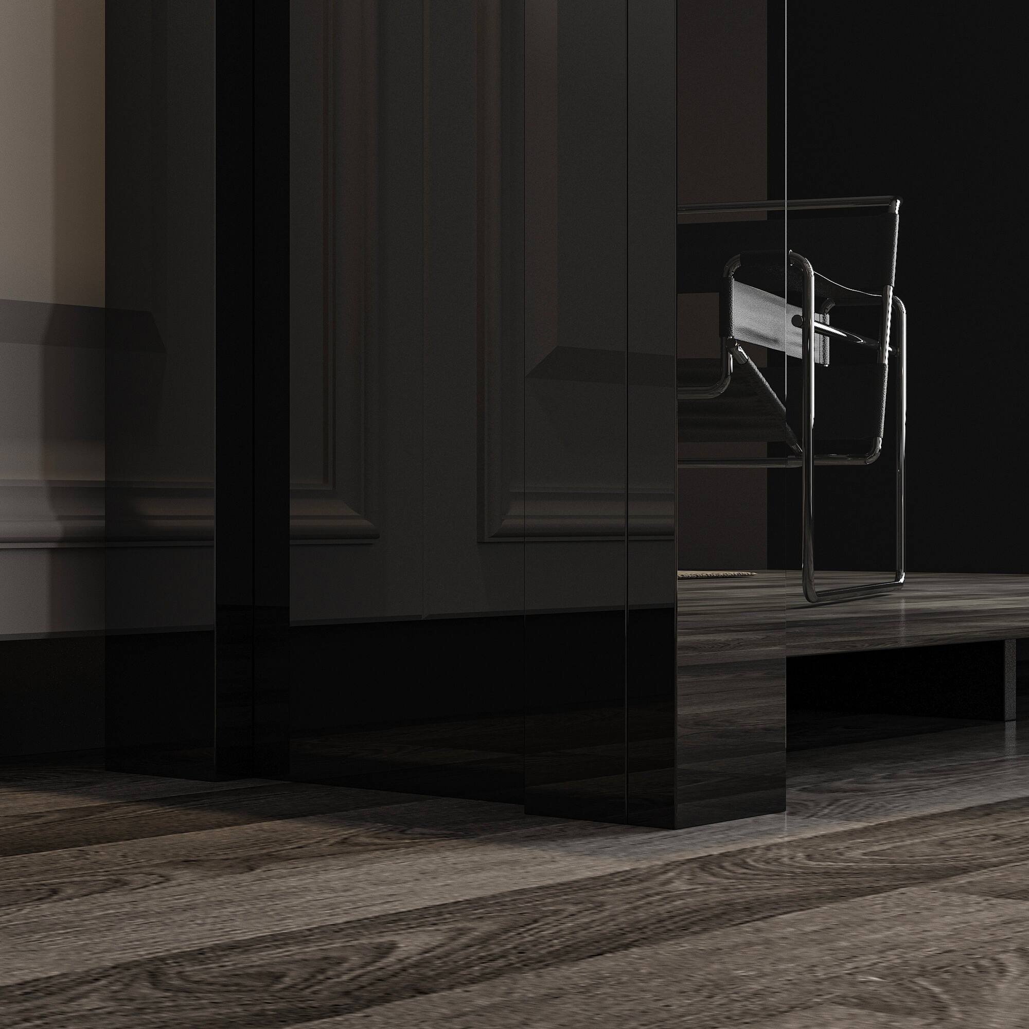 Alt View 2. Famapy - Famapy High - Gloss TV Console: 70 - Inch TV Fit, Cable Management & Modern Flair - Black.