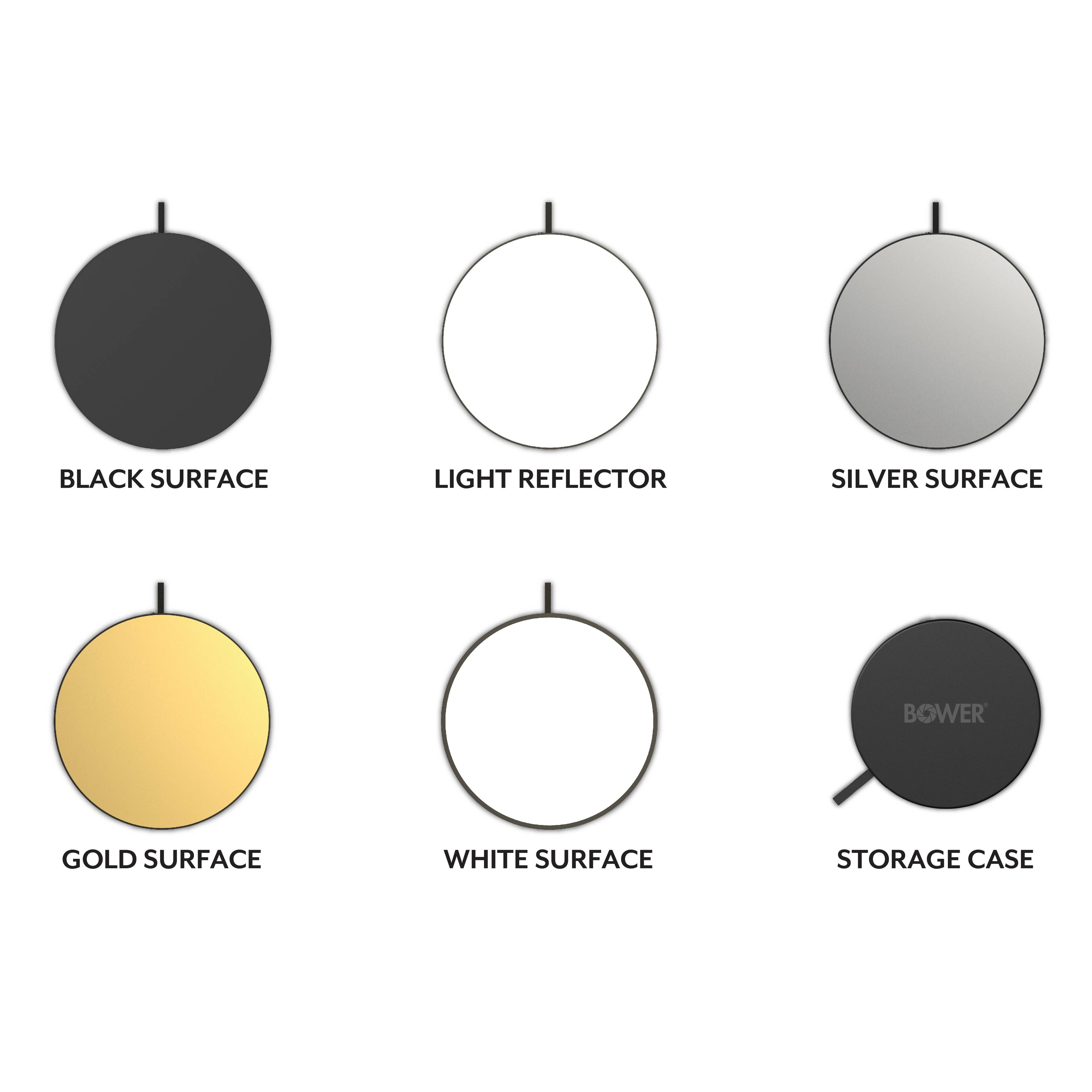 Alt View 11. Bower - 42-Inch Collapsible Light Reflector Kit - Black.