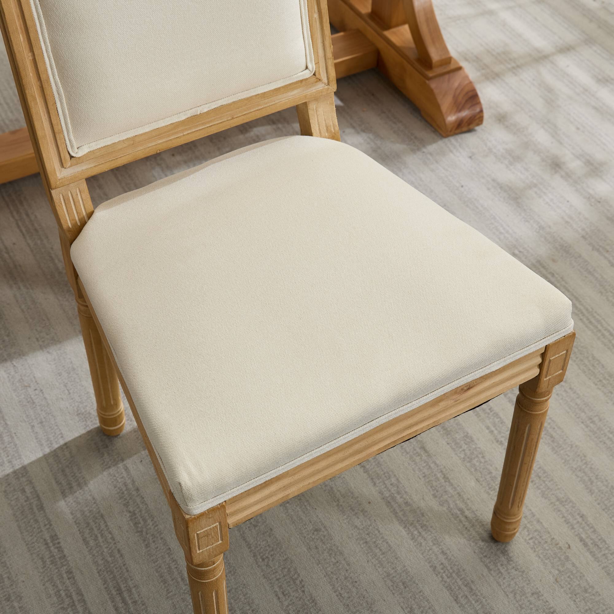 Alt View 6. Boyel Living - French Louis Style Dining Chairs Set of 2 with Square Back - Beige.