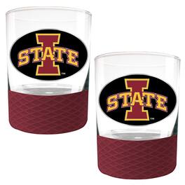 Great American Products - Iowa State Cyclones 2-Pack 14oz. Rocks Glass Set with Silcone Grip - Red