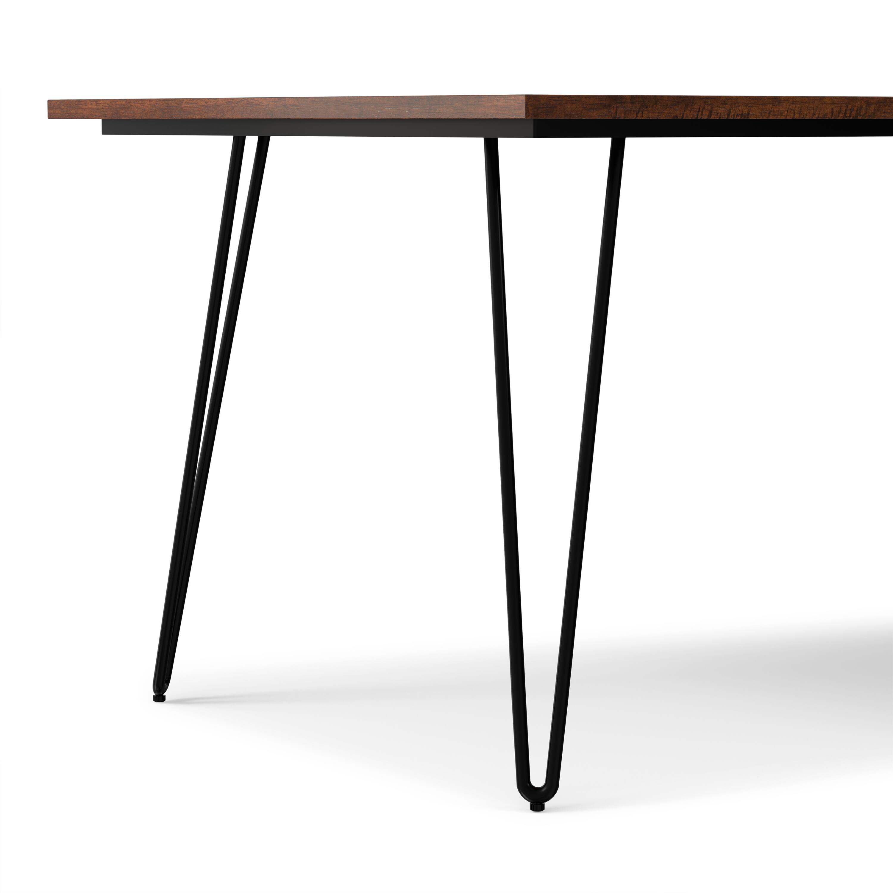 Alt View 5. Simpli Home - Hunter SOLID MANGO WOOD and Metal 66 inch x 40 inch Rectangle Industrial Dining Table in Umber Brown - Umber Brown.