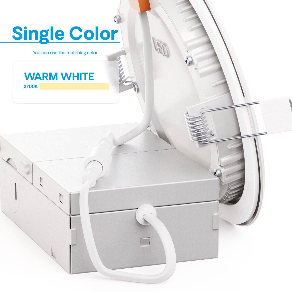 Single Color  
You can use the matching color  

WARM WHITE  
2700K