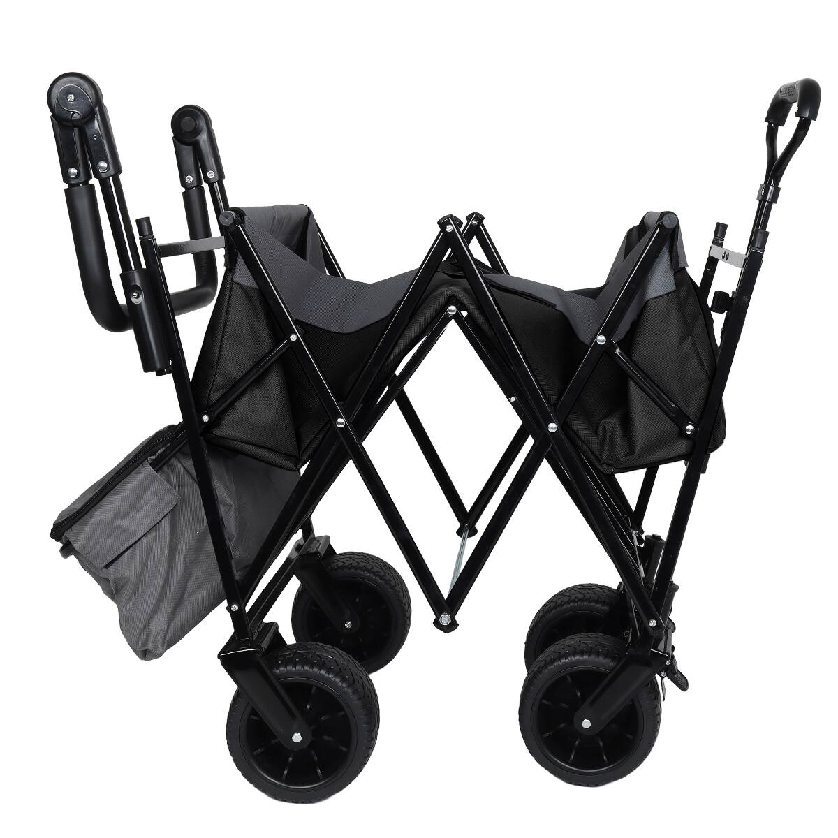 Alt View 9. Loheer - Loheer 480 lb Collapsible Wagon with Canopy, Foldable Utility Cart with Seven Inch All Terrain Wheels.