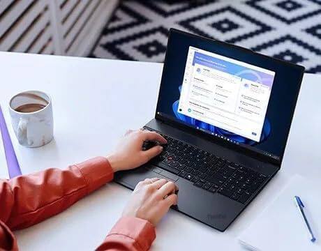 Alt View 6. Lenovo - ThinkPad E16 Business Laptop, 16" FHD+ Anti-Glare, Ryzen 5 230, 16GB DDR5, 512GB SSD, FP, Backlit KB, Win11P) w/USB Hub - Black.