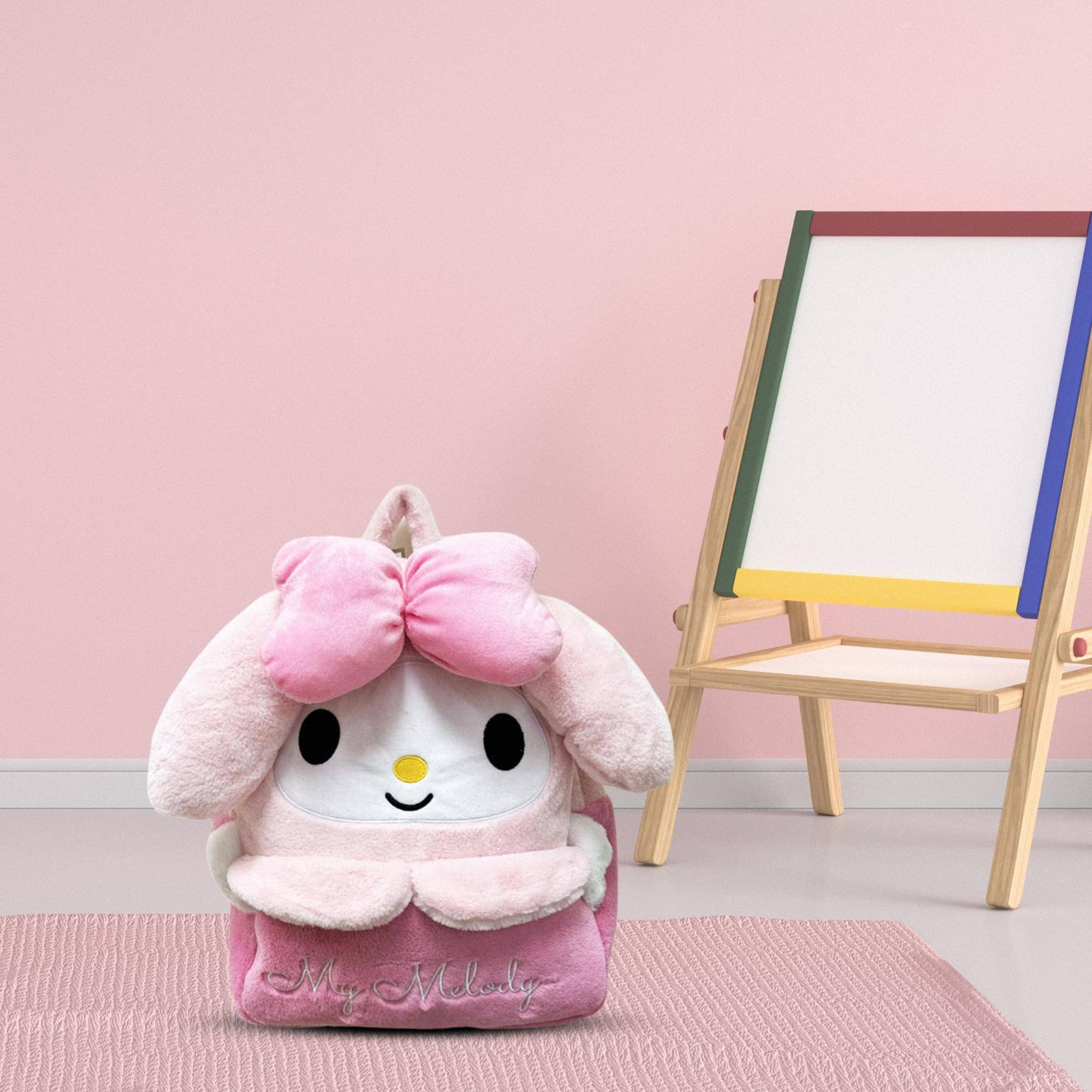 Alt View 10. Hello Kitty - Sanrio My Melody 15 Inch Embroidered Plush Backpack - Pink.