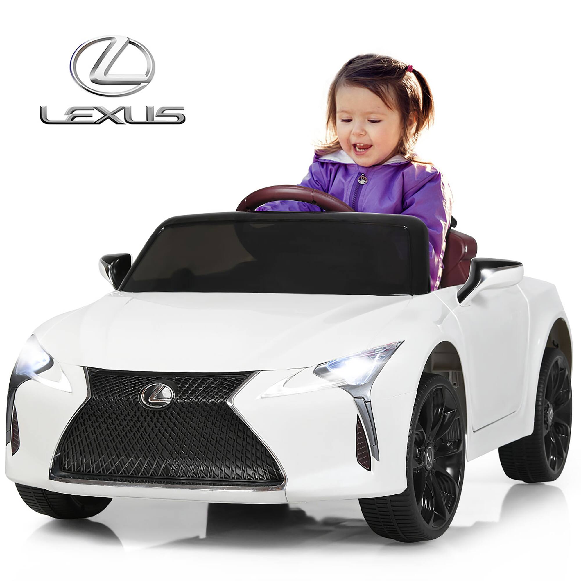 Alt View 1. Costway - Costway 12V Kids Ride on Car Lexus LC500 Licensed Remote Control Electric Vehicle - White.