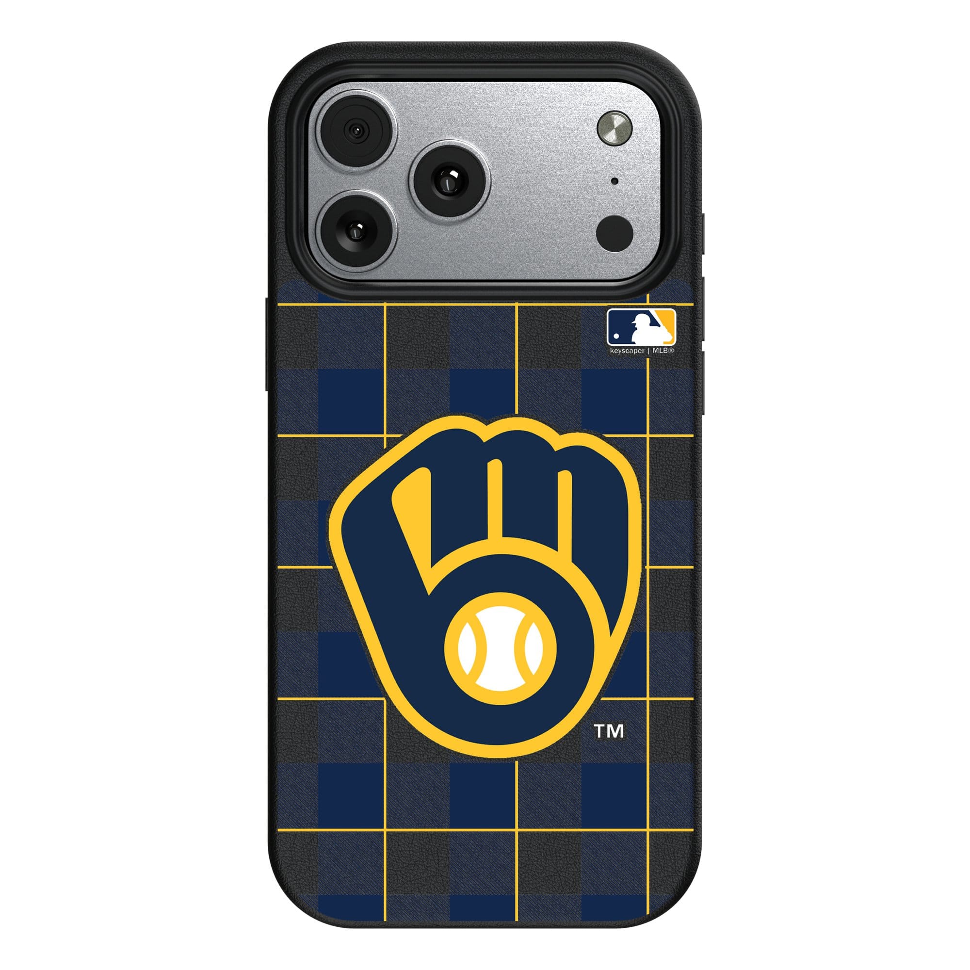 Keyscaper - MLB - Milwaukee Brewers - Plaid Magnetic Bump iPhone Case - 17 Pro - Black price history on PriceWatchPro
