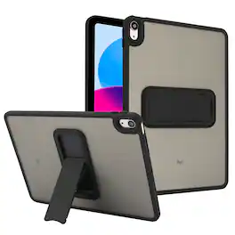 Dteck - Matte Case for Apple iPad (A16) 11" 2025 11th Gen / 10th Gen 2022 with Foldable Stand,Shockproof Transparent Back Cover - Black