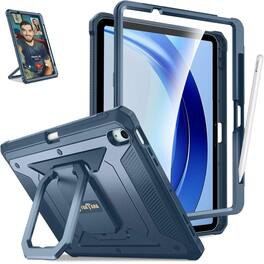 Kitcheniva - Rugged Rotating Stand Case For iPad Air 11 Inch M3 2025 And M2 2024 With Grip - Navy