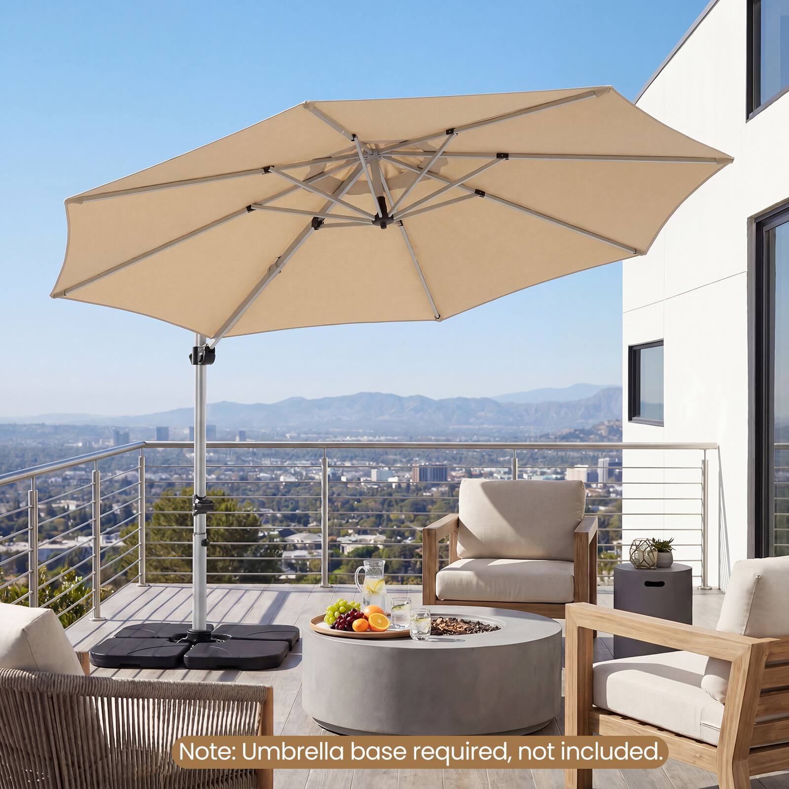 Note: Umbrella base required, not included.