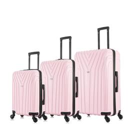InUSA - Vasty Lightweight Hardside Spinner 3 Piece Luggage Set 20"/24"/28" - Pink