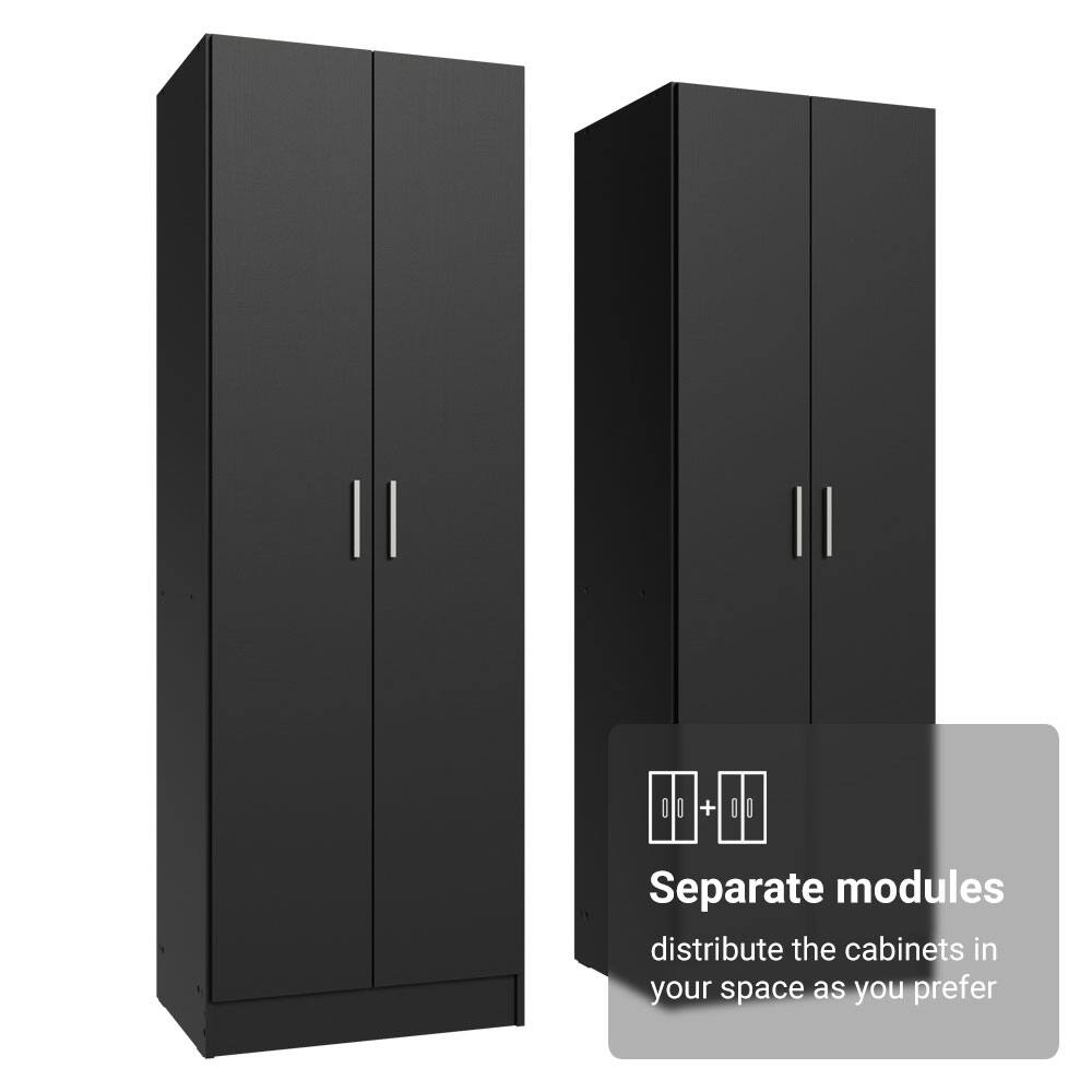 Separate modules distribute the cabinets in your space as you prefer.