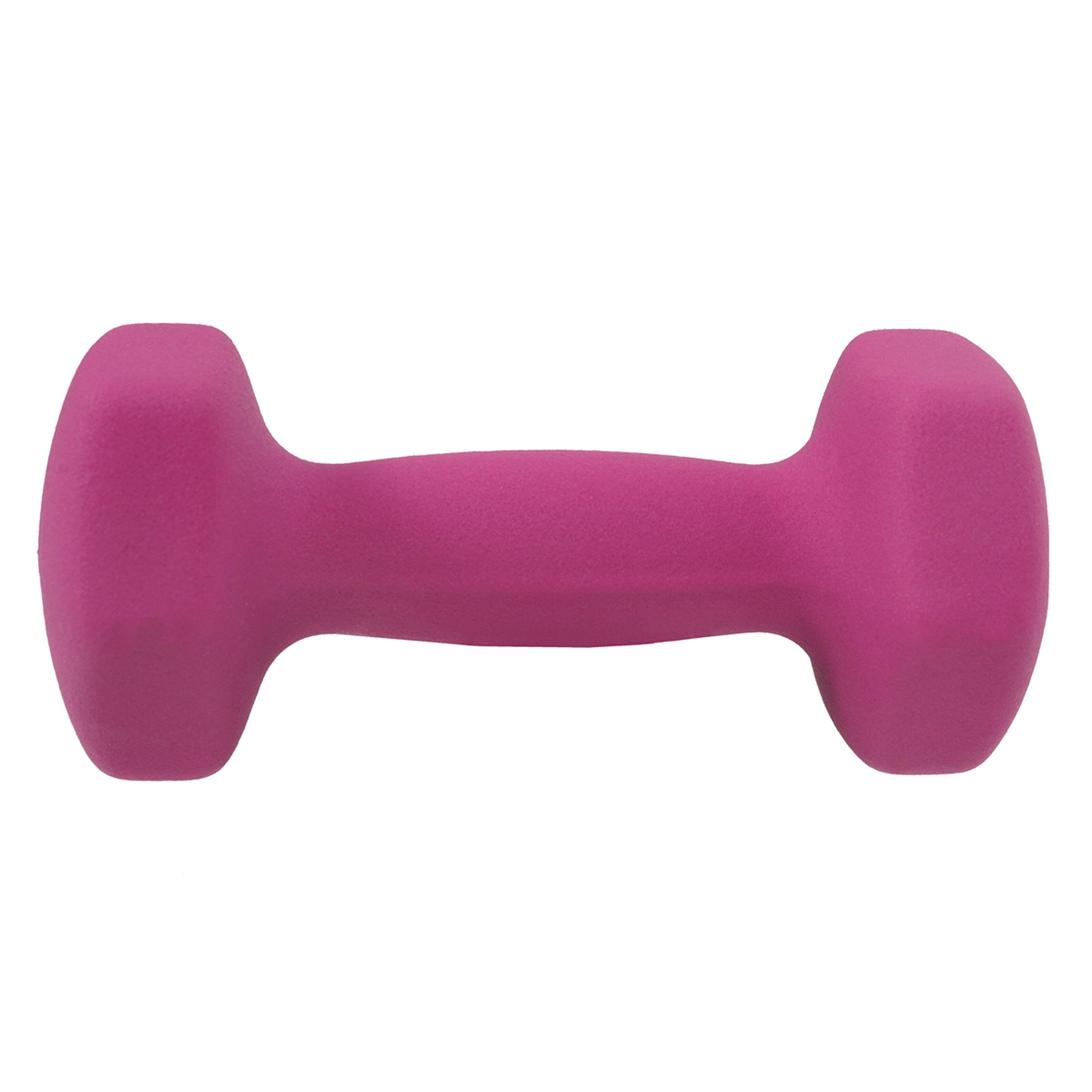 Left. Sunny Health & Fitness - Neoprene Dumbbell Set (Pair) - 5 LB - Fuchsia.
