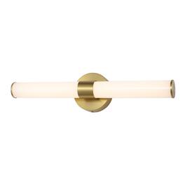 Jonathan Y - Brooks 20.13" 1-Light Industrial Mid-Century Iron Integrated LED Vanity Light, Brass Gold - Brass Gold/White