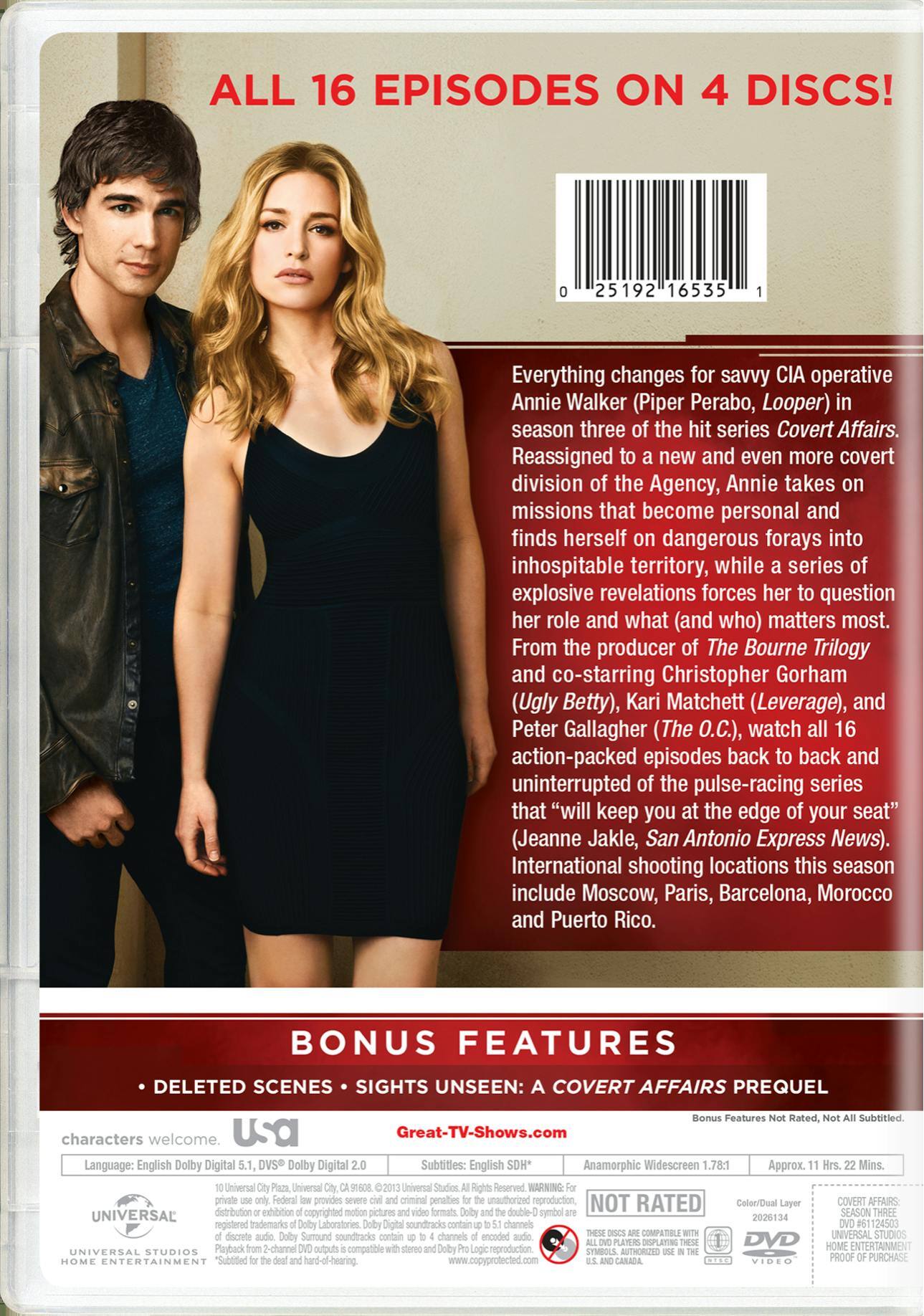 Angle. Covert Affairs: Season 3 [DVD].