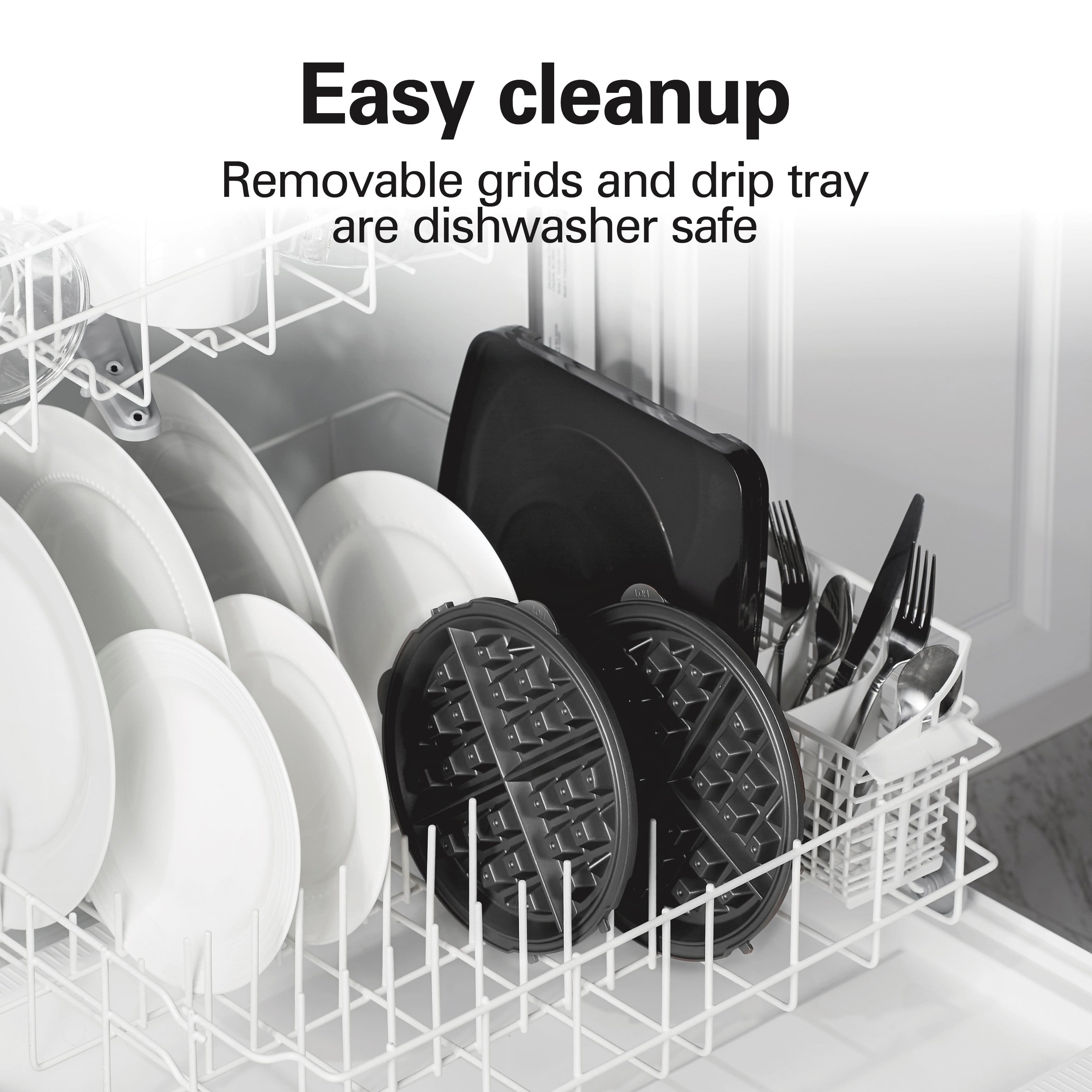 Easy cleanup
Removable grids and drip tray are dishwasher safe