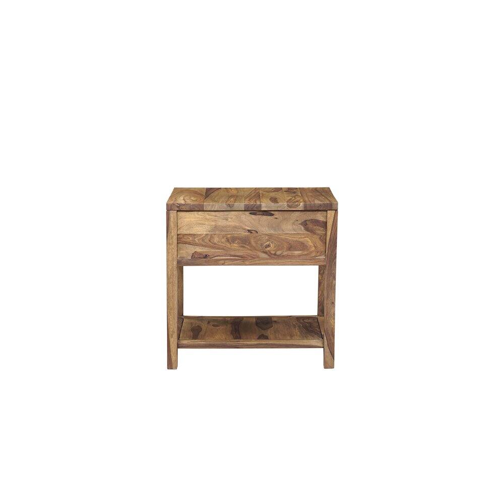 Left. Porter Designs - Porter Designs Urban Solid Sheesham Wood End Table, Natural - Brown.