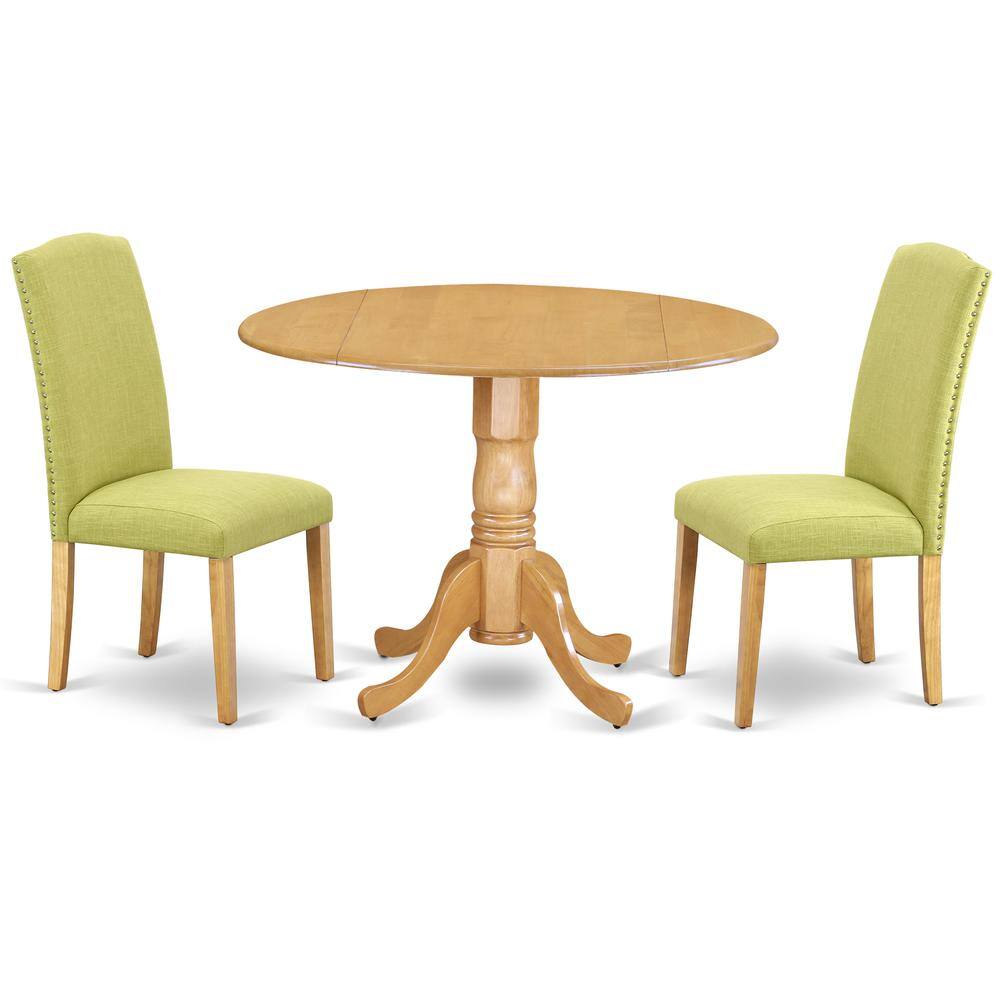Back. East West Furniture - Dining Room Set Oak - Brown.