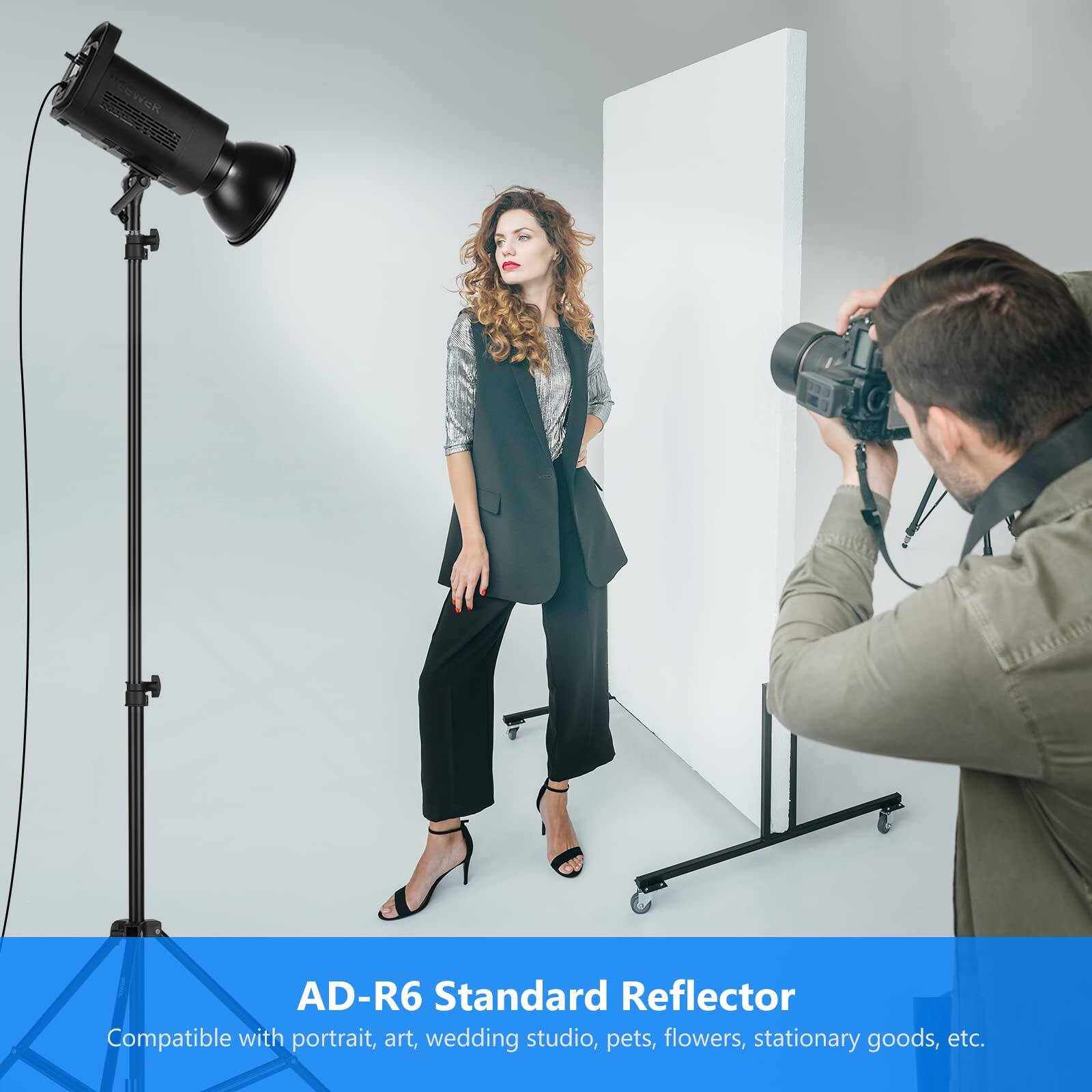 AD-R6 Standard Reflector  
Compatible with portrait, art, wedding studio, pets, flowers, stationary goods, etc.
