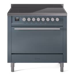 ILVE - Professional Plus II 36 inch Induction Range with 6 Induction Elements - Blue Grey